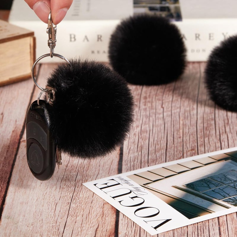 Homtable 12 Pcs Small Faux Fur Pom Pom Balls 2.75 in Fur Fluffy Pompom Ball with Elastic Loop for Hats, Shoes, Scarves, Gloves, Bags, Key Chain Charms Accessories, 2 3/4 inches (Black) - Image 3